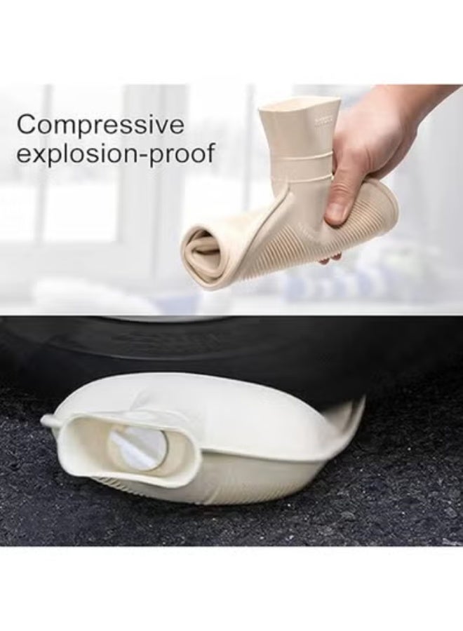 قربة مياه ساخنة سعة 2 لتر مع غطاء تريكو ناعم - لتدفئة السرير وتخفيف الآلام - Image 2